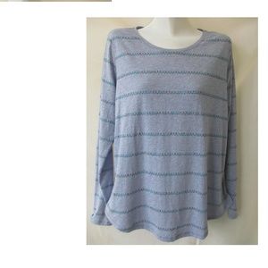 BLOUSE T-SHIRT LONG SLEEVE TOP XL 16 BLUE  PLUS